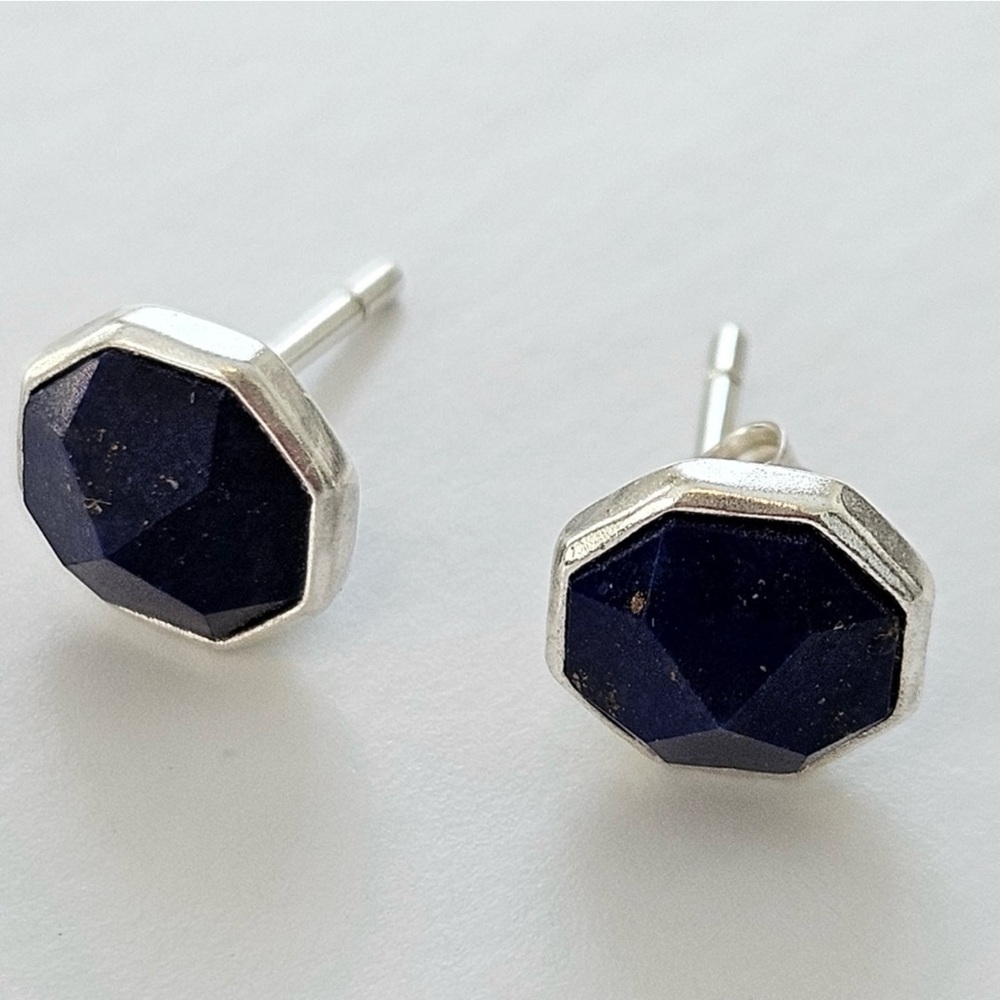 Silpada Silver and Lapis Geometric Earrings